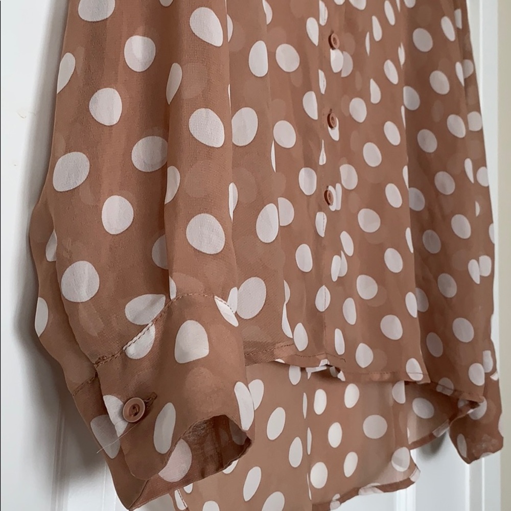 Button Up Sheer Top - Picture 3 of 5